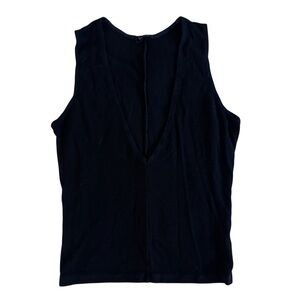 brandy melville black v-neck tank top